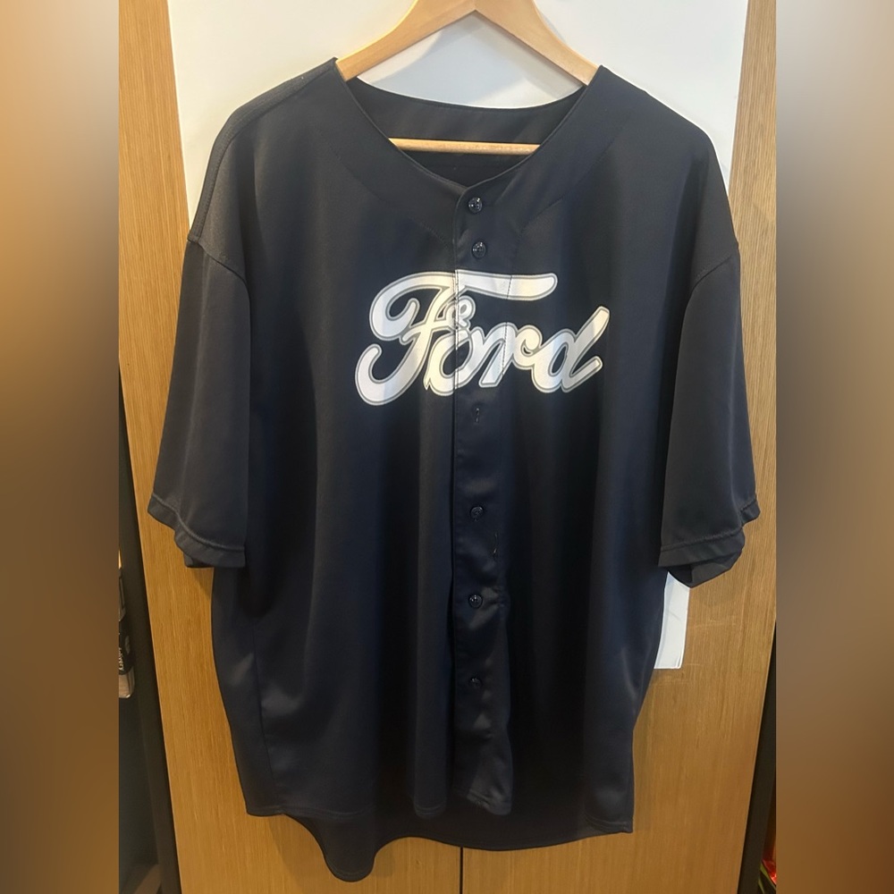 Navy Ford Button-Up Jersey